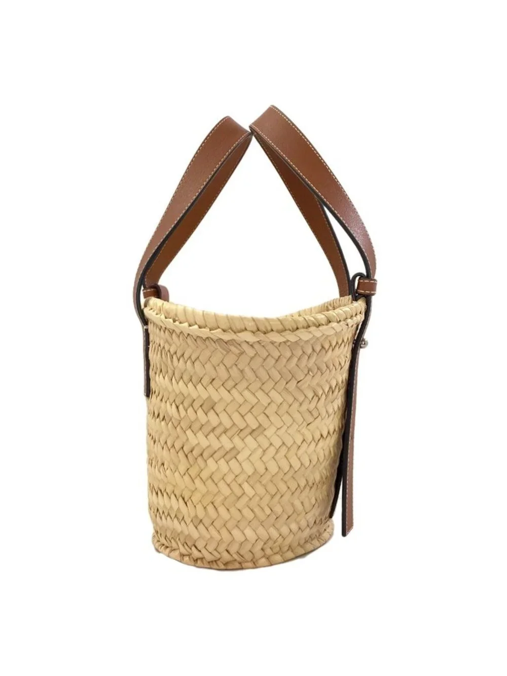 Loewe Basket Small Tote Bag Calfskin Palm Leaf